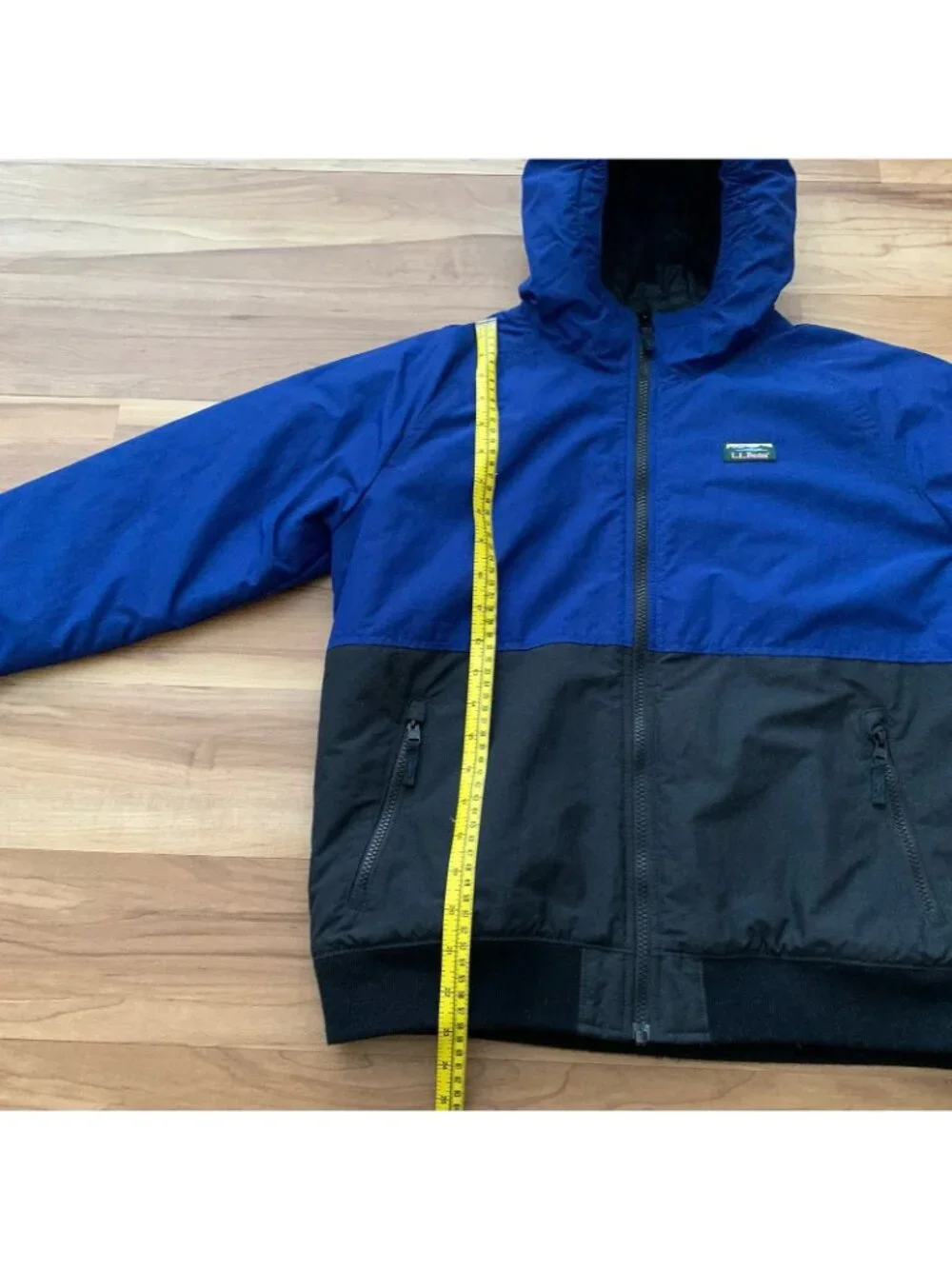 LL Bean Kids XL 18 Blue Black Insulated Jacket Bomber Preppy Outdoor 513221